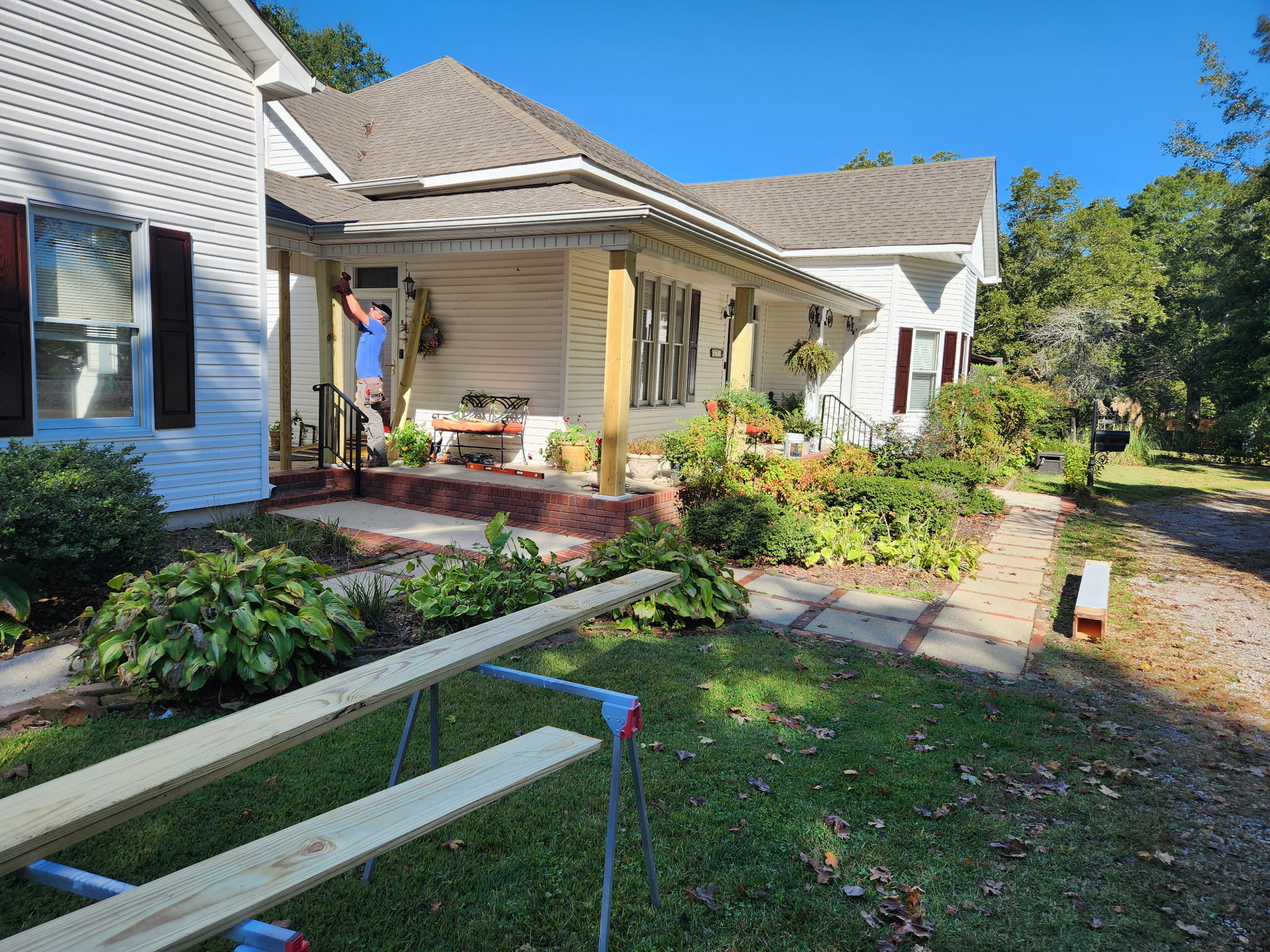 Porch Post Work in Progress